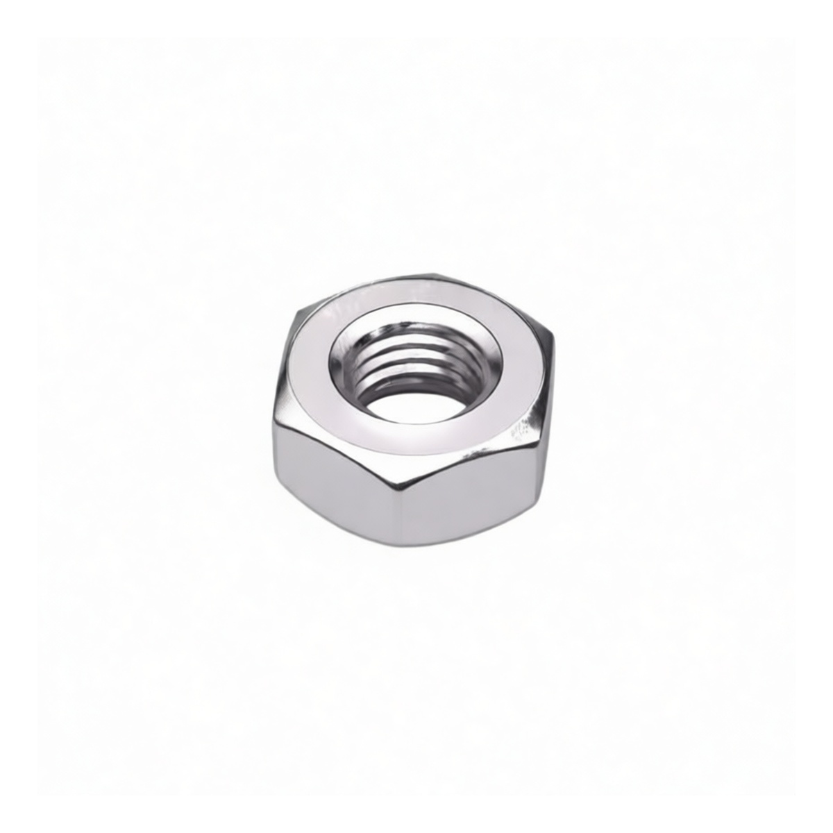 Stainless Steel 304 A2-70 Hex Nut, M1 Thread, 0.039" Width, Plain, Pkg Qty 1000
