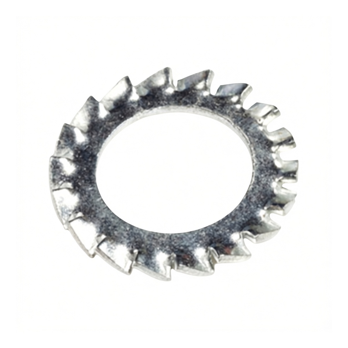 Internal Tooth Lock Washer, 0.1969 in, Carbon Steel 65Mn, Zinc Plated, Pkg Qty 100