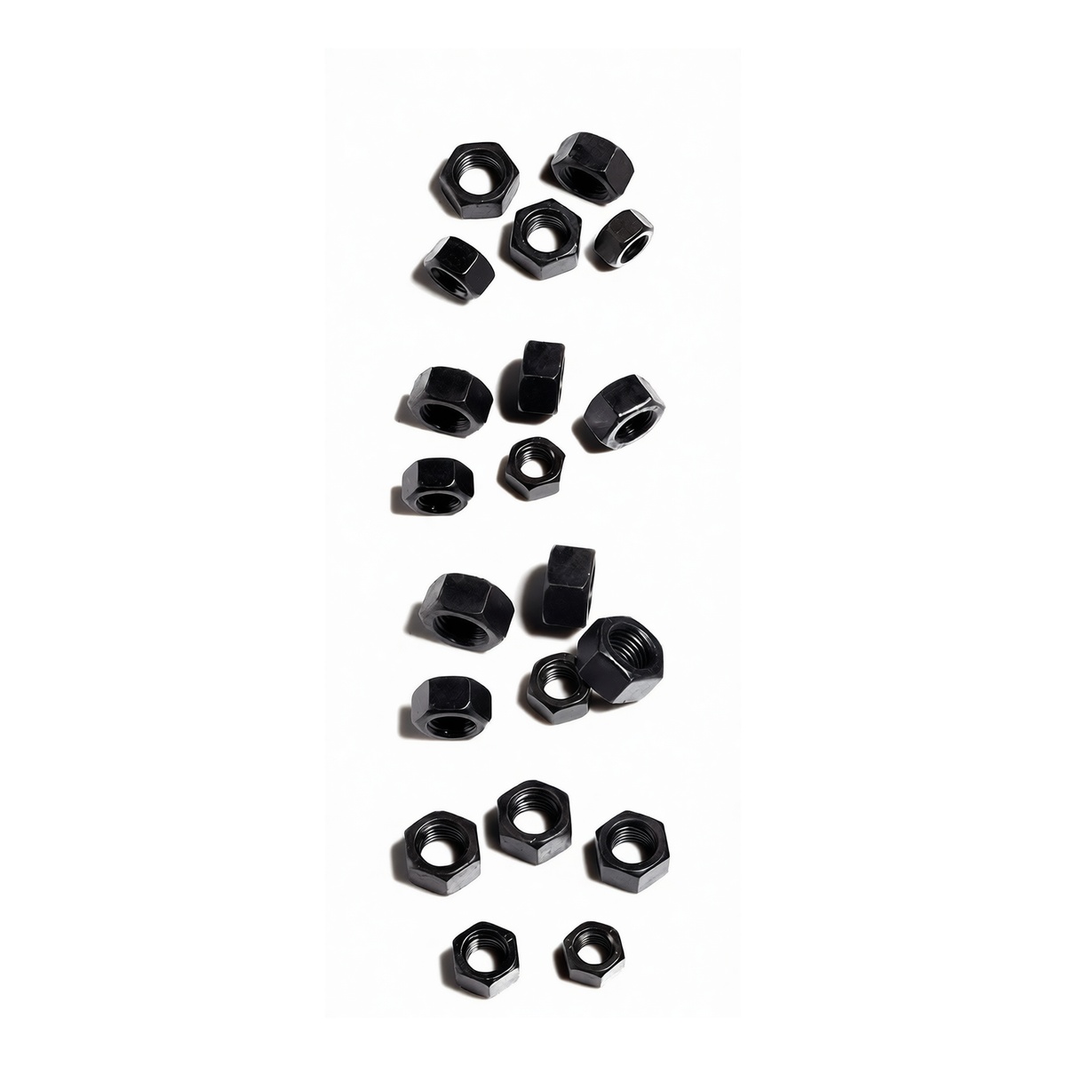 Grade 12 Alloy Steel M18 Hex Nut, Black Oxide, 1.417 in Flats, Pkg Qty 100