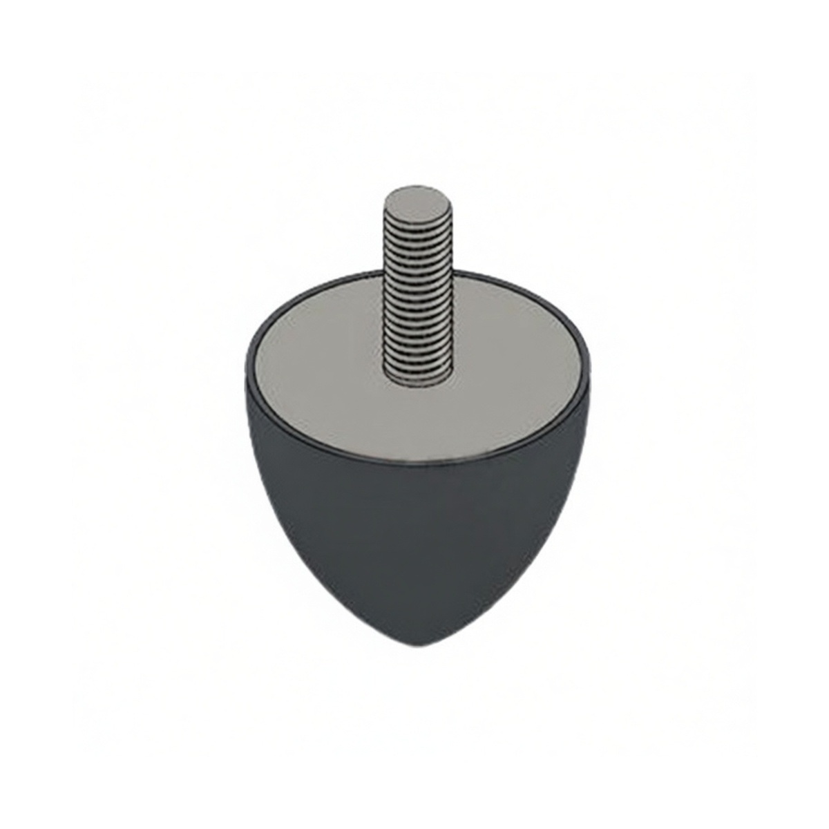 Rubber Vibration Isolating Mount 2 in, 764 lbs, M8 Thread, Pkg Qty 20