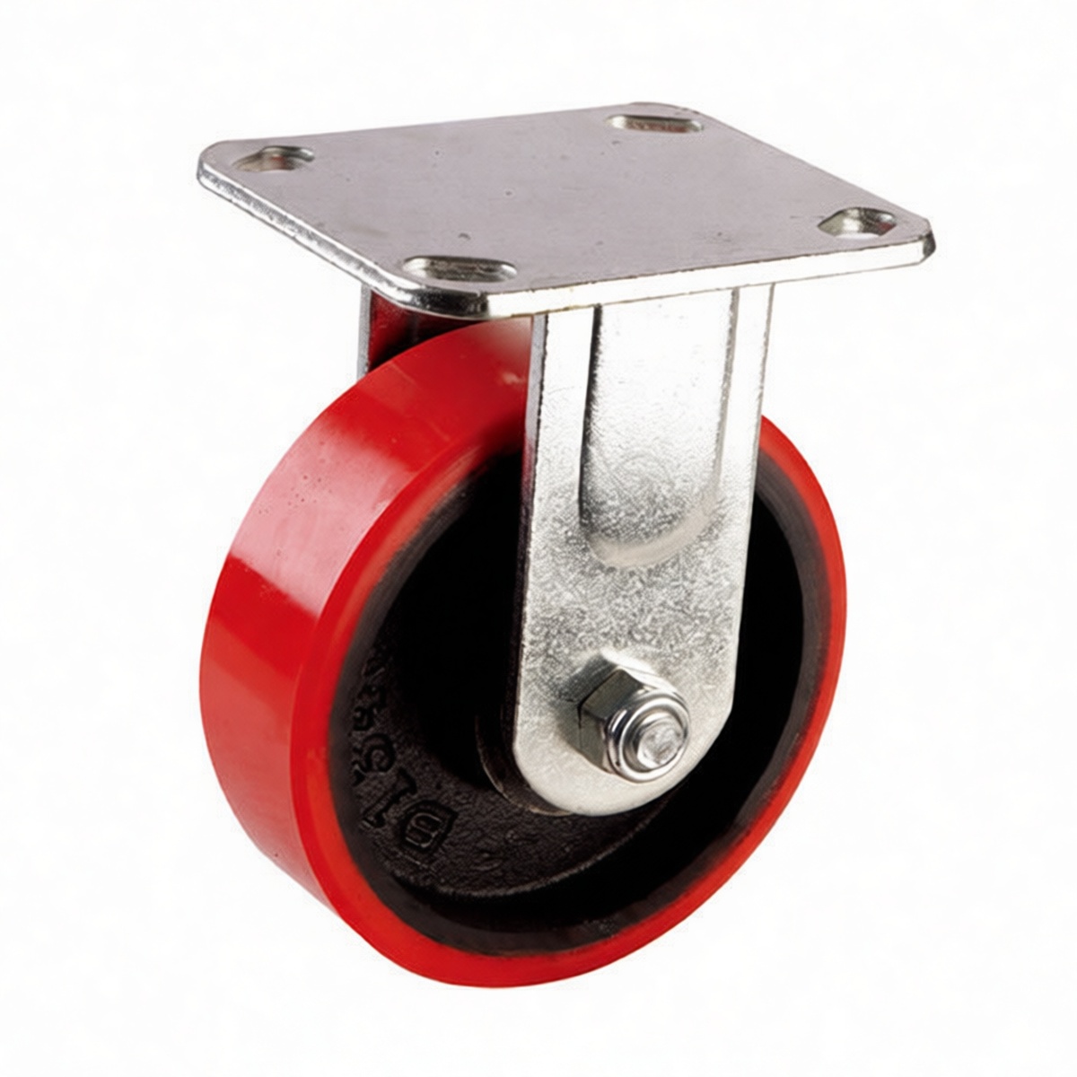 4 in Polyurethane Dual Axle Fixed Track Wheel 529 lbs Load, Pkg Qty 2