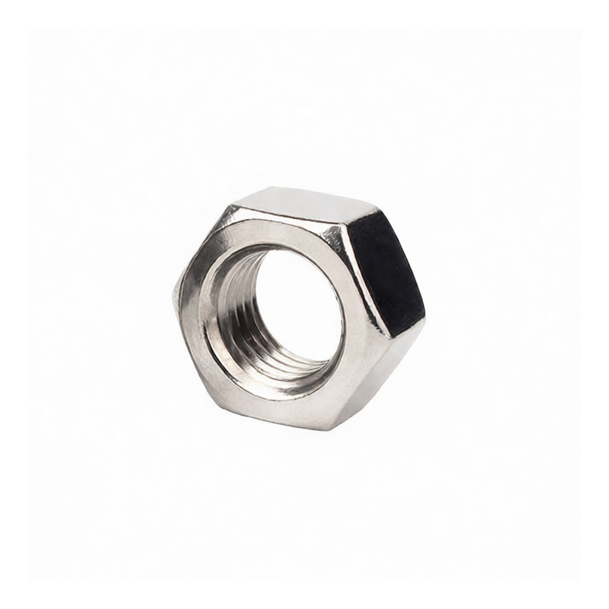 Grade 8 Carbon Steel Hex Nut, 1/4", Nickel Plated, Pkg Qty 100