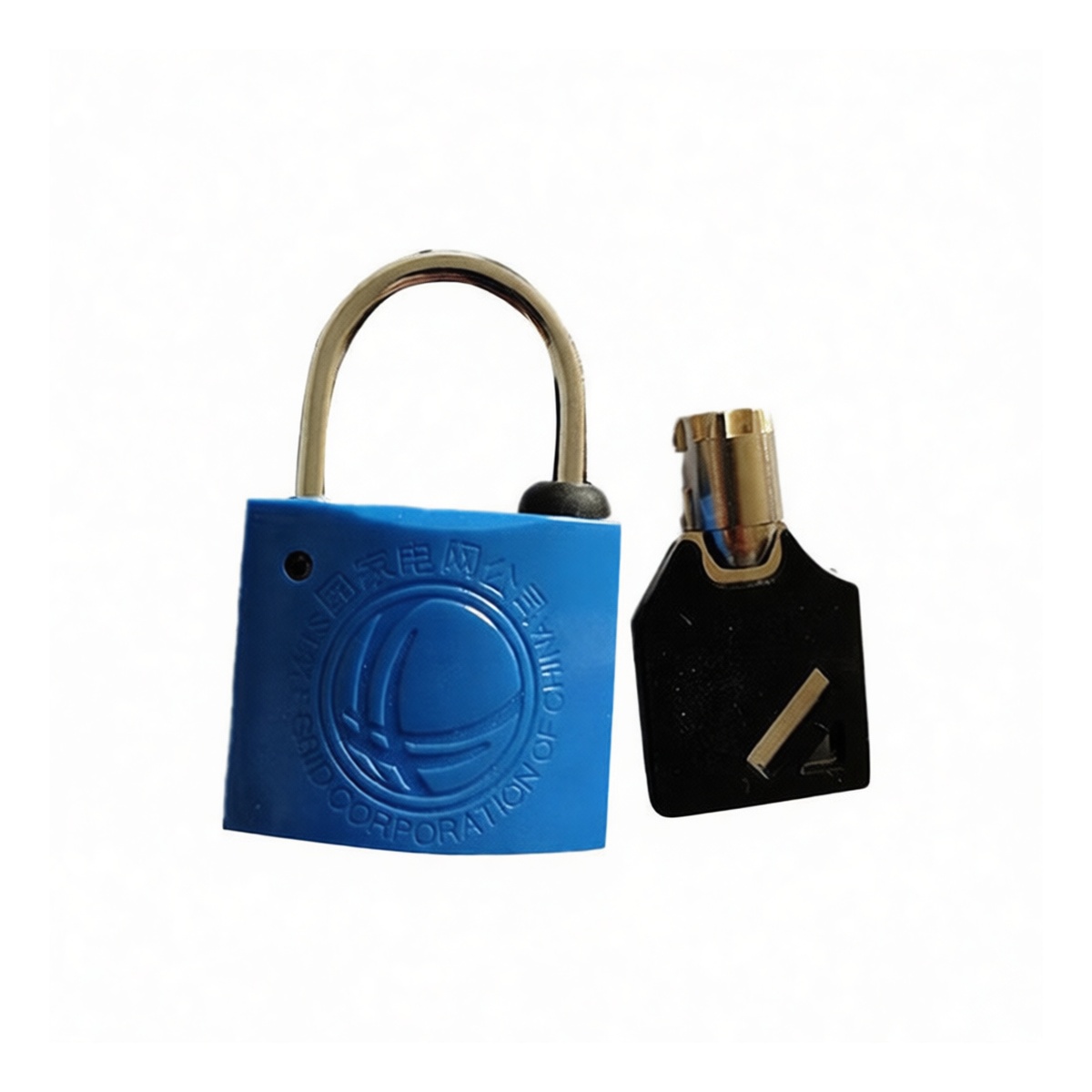 Plastic Steel Key Lock for Cables, 1.38 in, Blue, Pkg Qty 25