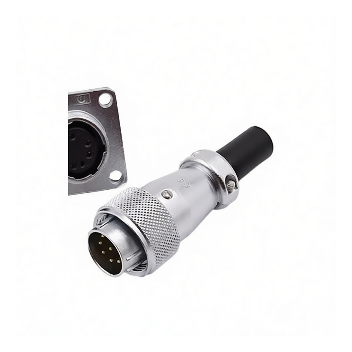 9-Conductor Aviation Plug, 20 AWG Plastic Cord, 400V 5A, Pkg Qty 20