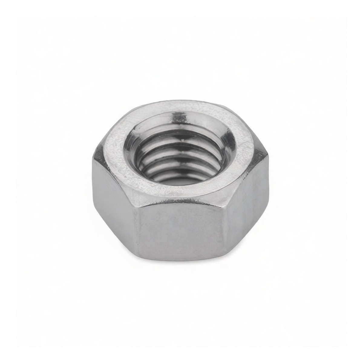 1.417" Hex Nut, 304 Stainless Steel A2-70, M18 x 2.5 Thread, Pkg Qty 100