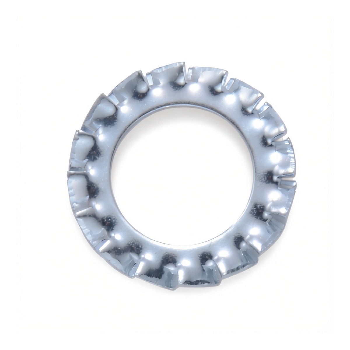 External Tooth Lock Washers, 0.787 in, Carbon Steel, Zinc Plated, Pkg Qty 500