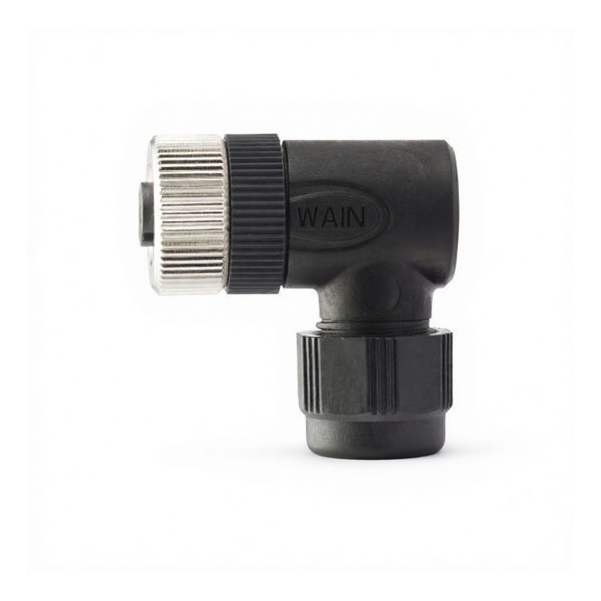 M12 Right Angle Shielded Cable Connector, Brass, 300V 4A, Pkg Qty 20