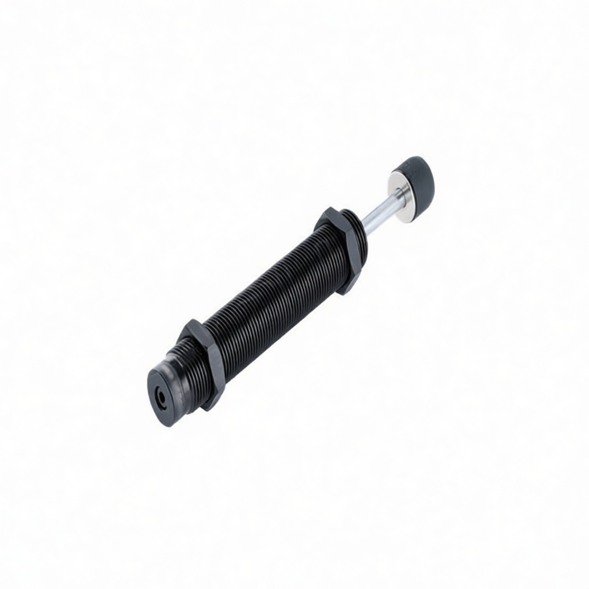 Steel Auto-Compensating Buffer, M20 Thread, 30 mm Stroke, -40°F to 176°F, Pkg Qty 2