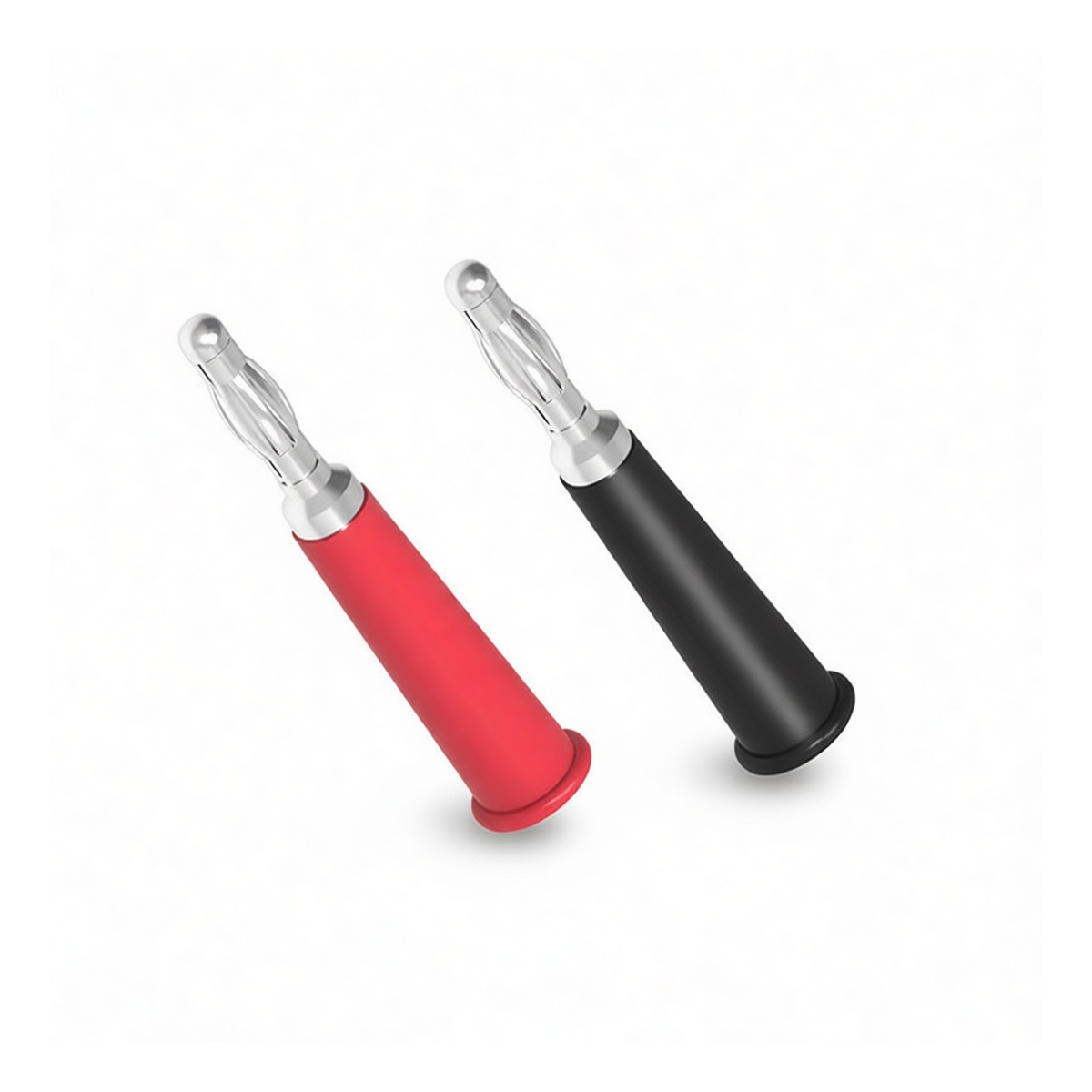 4mm Banana Plug Cord, 12 AWG Brass, 1000V 15A, Red/Black, Pkg Qty 100