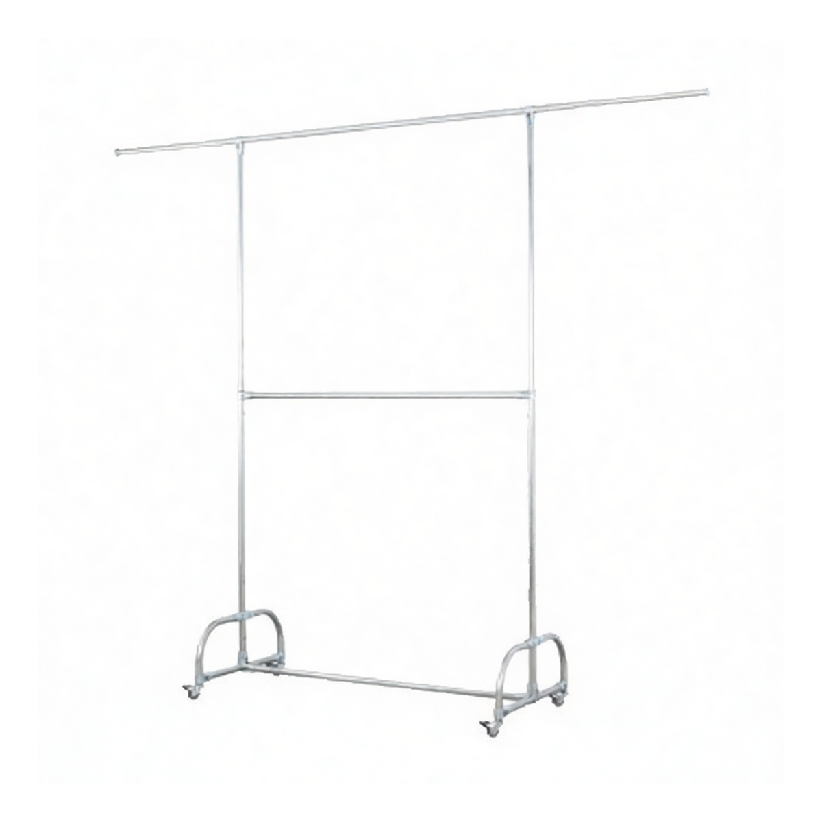 Stainless Steel Clothing Rack, 59.1-94.5in x 78.7in, Institutional Use