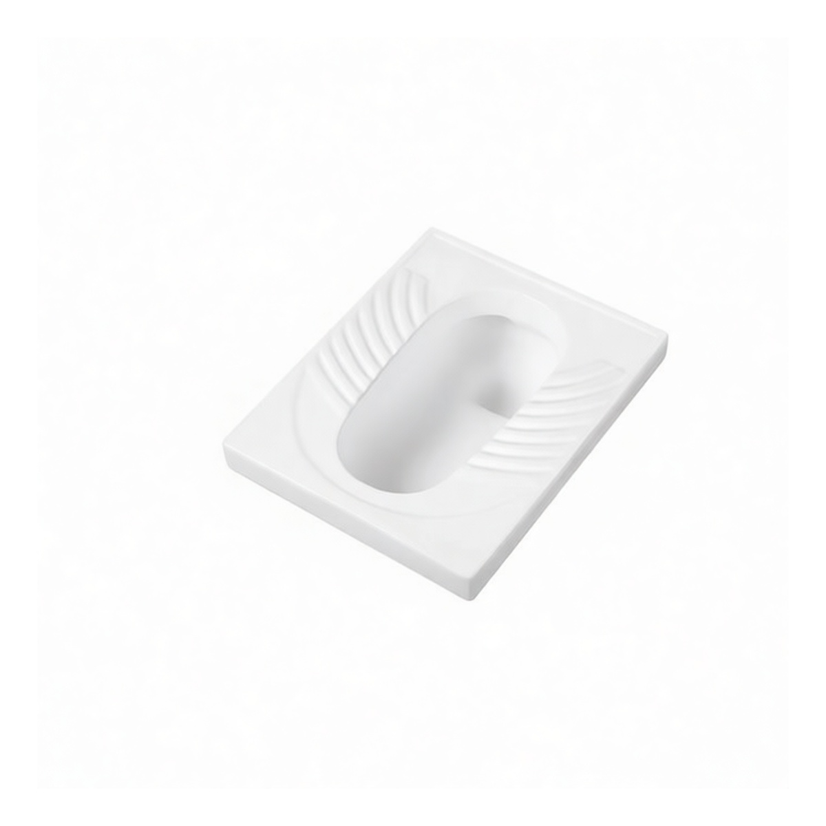 Ceramic Squat Toilet, Rear Outlet, 21.65 x 17.32 x 9.06 Inches