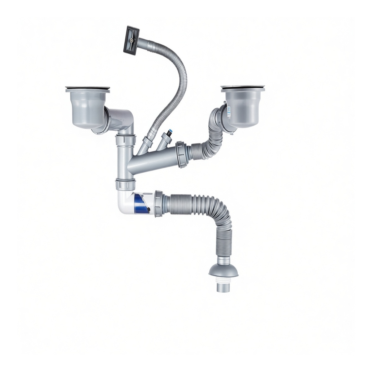 37.4 Inch Dual Inlet Kitchen Sink Drain for Double Bowl