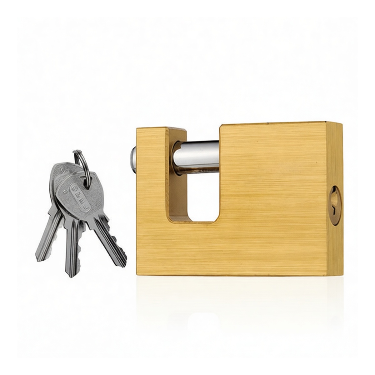 Copper Padlock, Brass Finish, 3.54 in, Keyed Alike, Pkg Qty 2