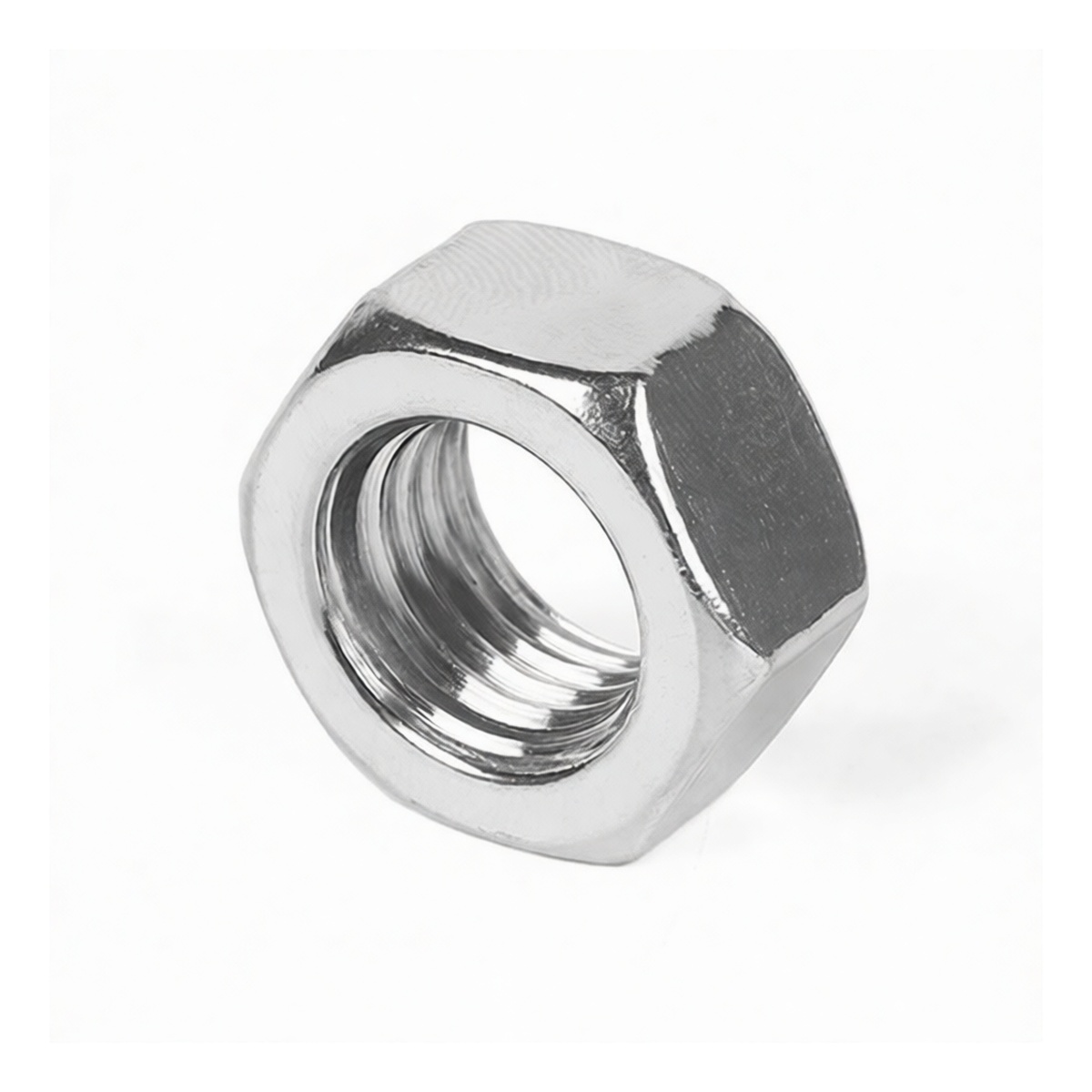 Stainless Steel 316 A4-80 Hex Nut, 1/4"-20 Thread, Plain Finish, Pkg Qty 500
