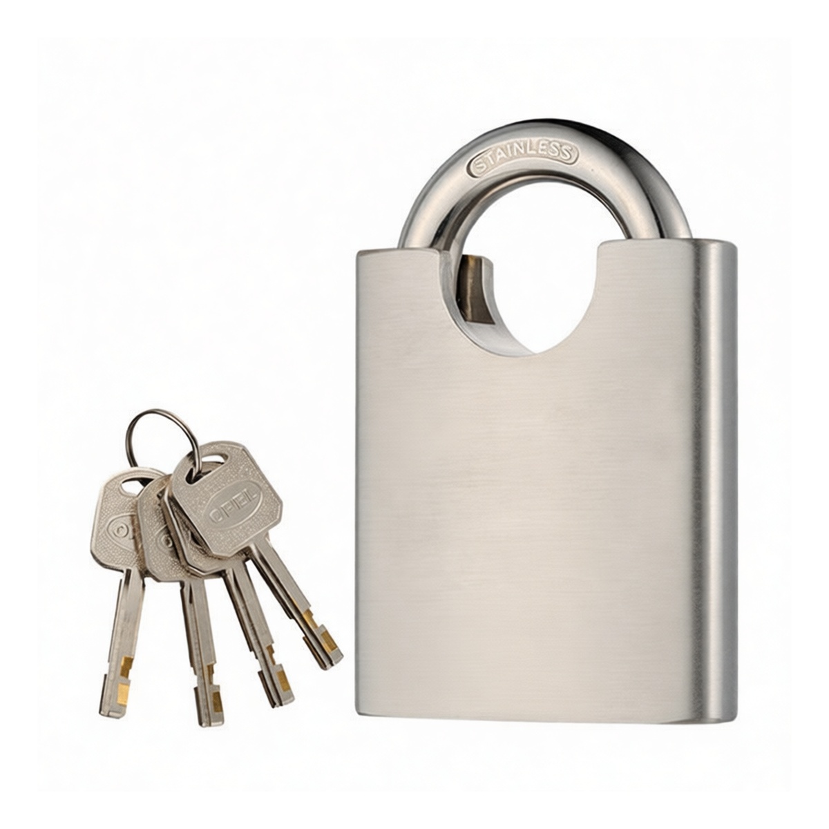 Stainless Steel Disc Detainer Padlock, 2.0 in, Natural Finish, Pkg Qty 2