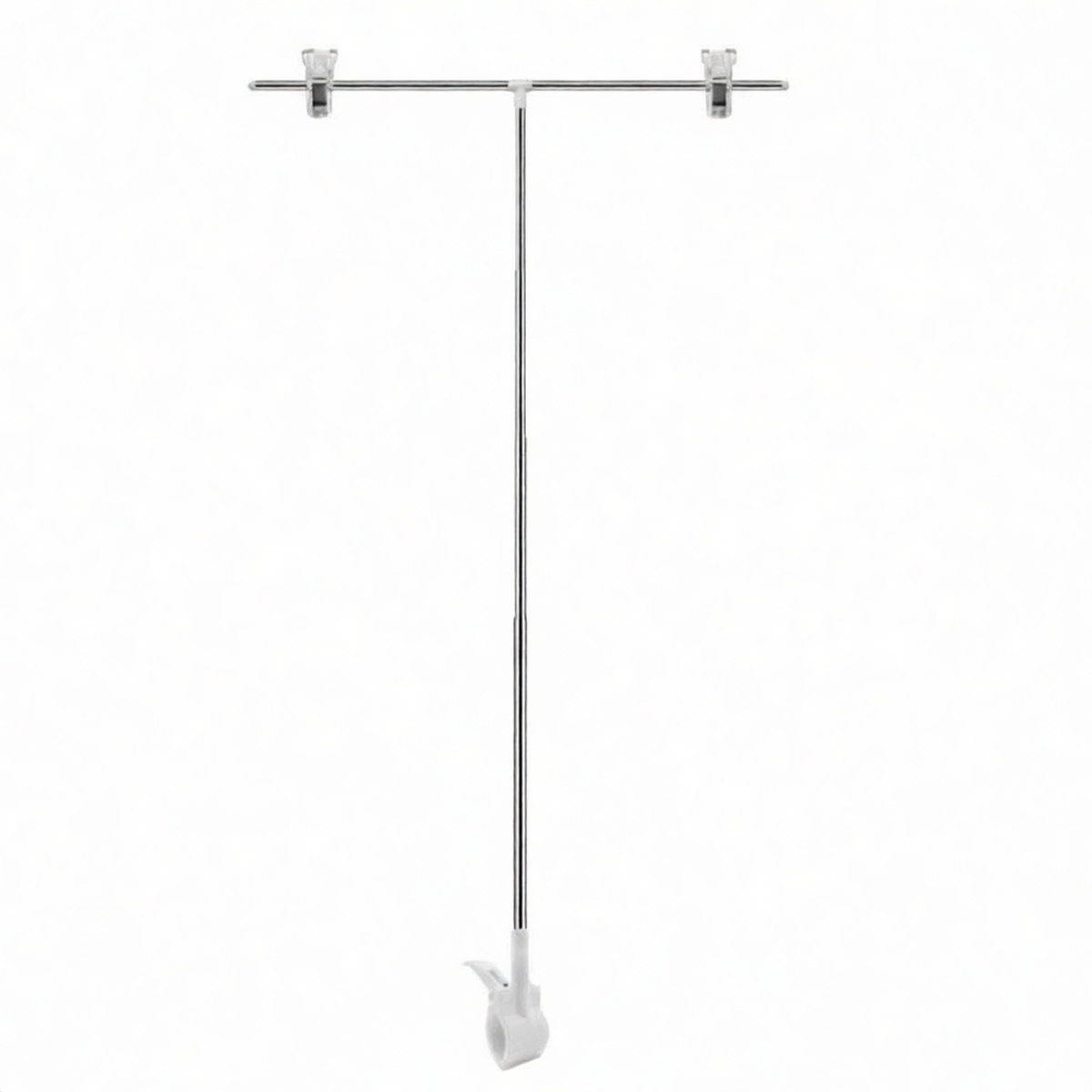 Stainless Steel Clamp T-Type Poster Stand 12x34 in Adjustable Height, Pkg Qty 10