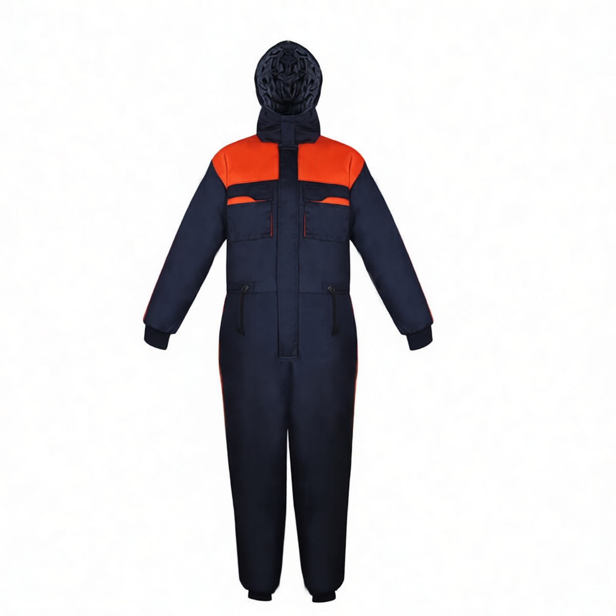 Orange & Navy Cotton Coverall XL Low-Temp Outdoor Use