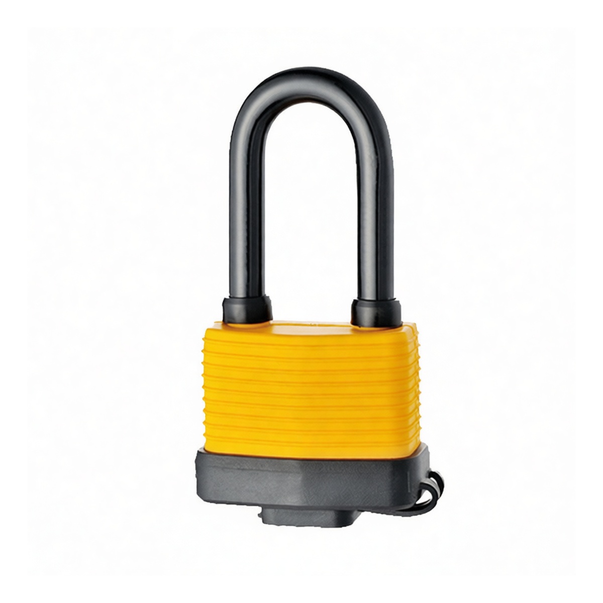 Yellow Zinc Plated Steel Keyed Padlock, 3.82 x 1.91 in, Pkg Qty 2