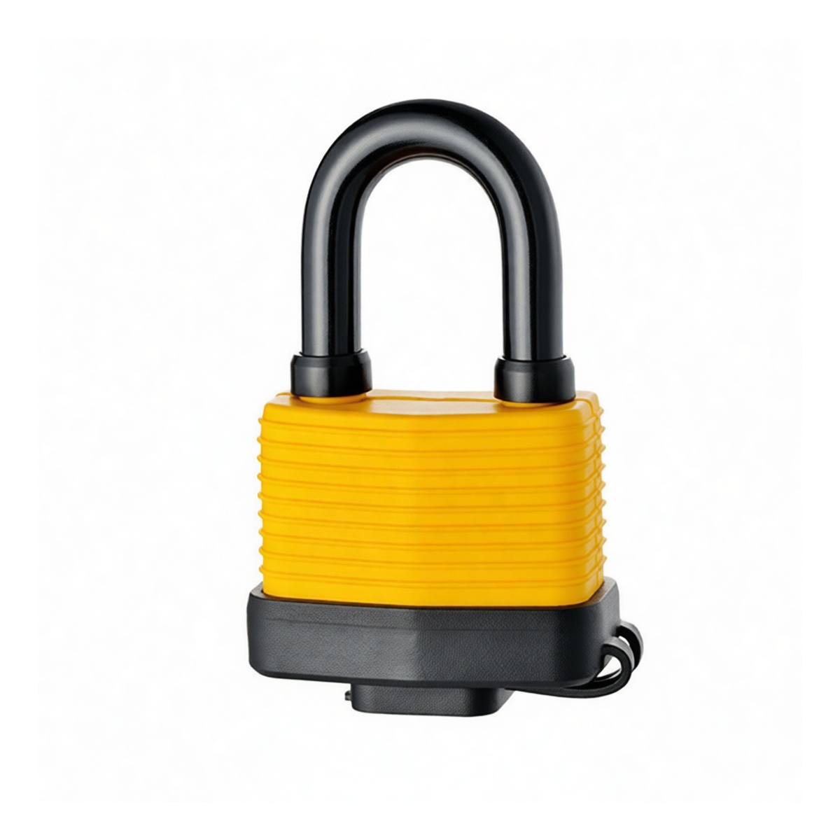 Yellow Zinc Plated Steel Padlock, 3.72 x 2.31 in, Pkg Qty 2
