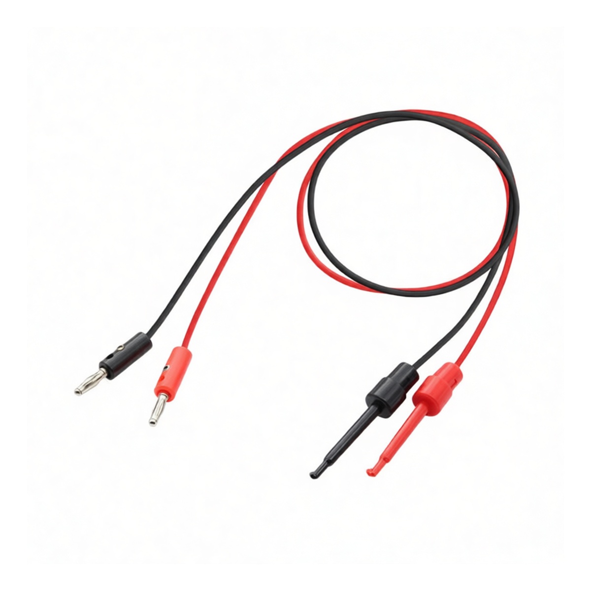 18 AWG PVC Test Lead, 4mm Banana to Hook, 600V 15A, 3.3ft, Pkg Qty 50