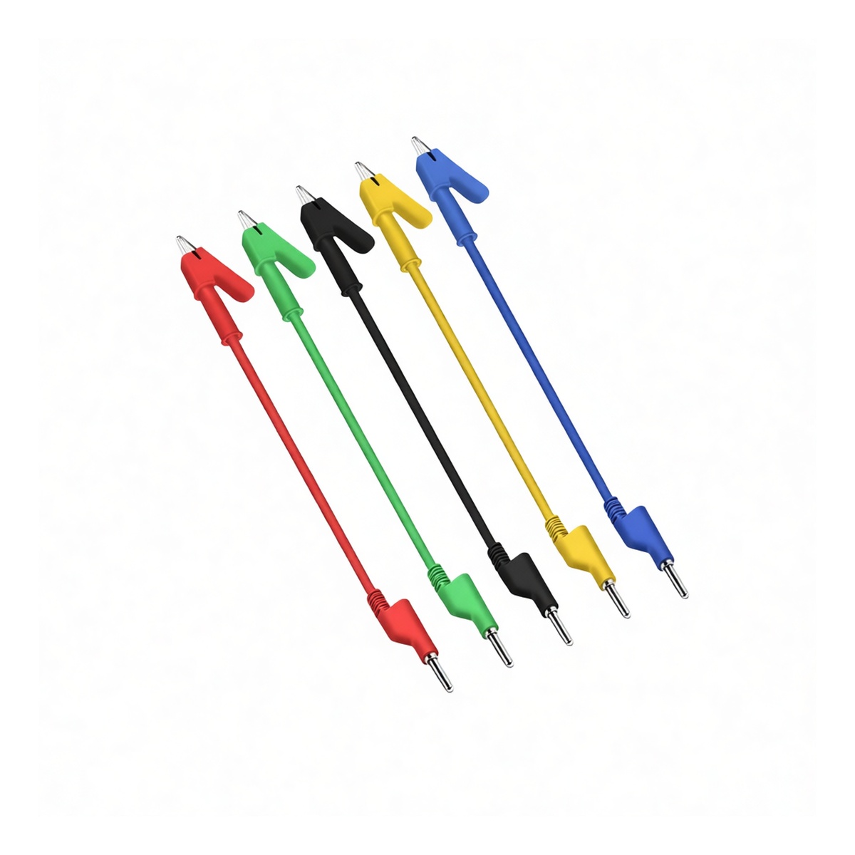 20AWG PVC Test Lead, Alligator to 4mm Banana, 600V 15A, Black, Pkg Qty 25