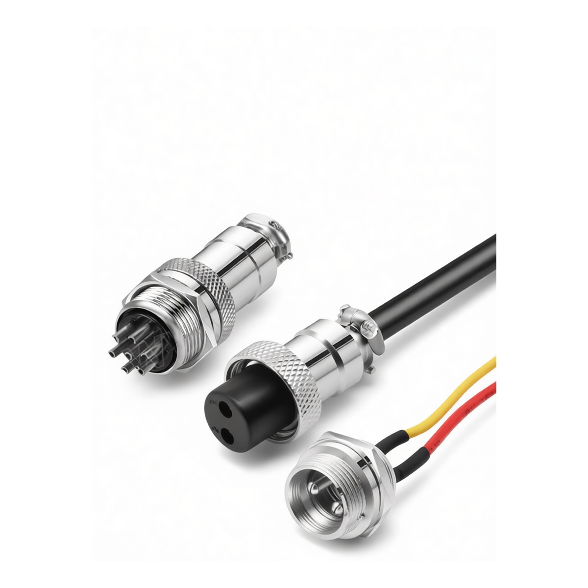 GX20 6-Pin Aviation Connector Metal 200V 5A for Industrial, Pkg Qty 12