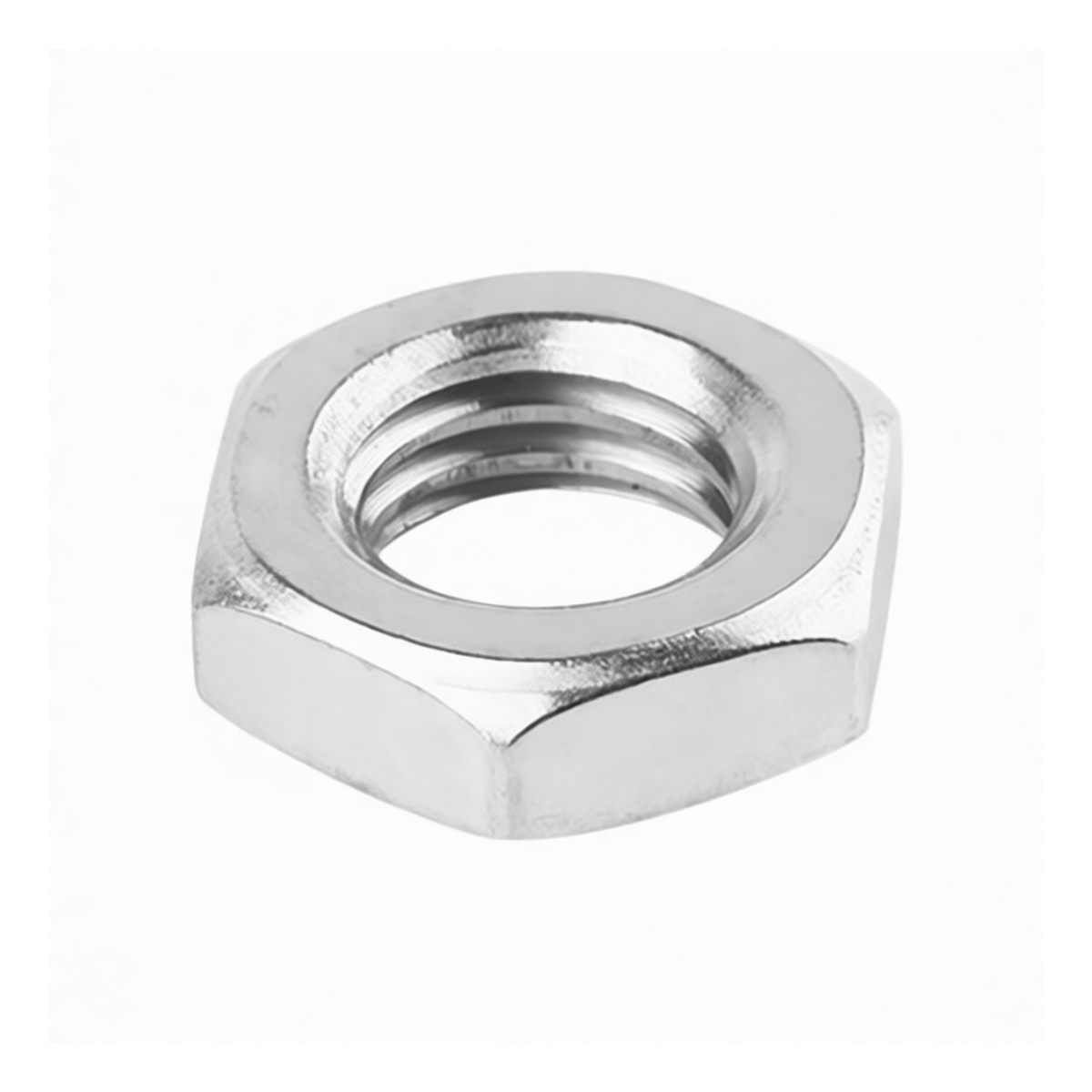 Stainless Steel 304 A2-70 Thin Hex Nut, 0.63 in, M16-1.5, Pkg Qty 100