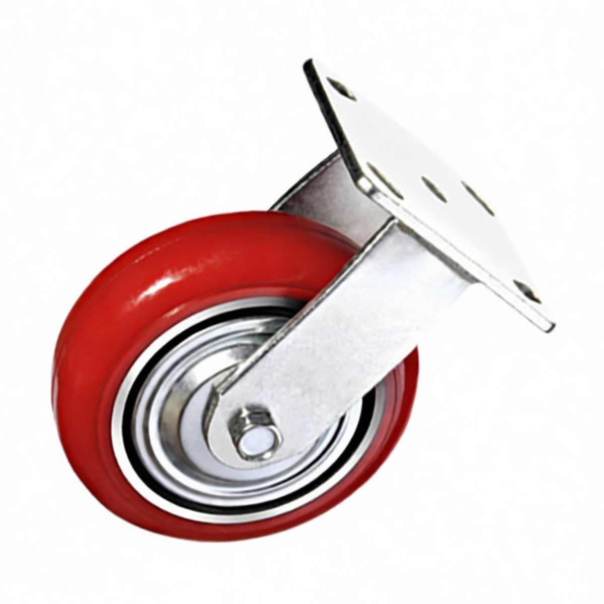 6 in Polyurethane Fixed Caster Wheel 924 lbs Load Steel Core, Pkg Qty 4