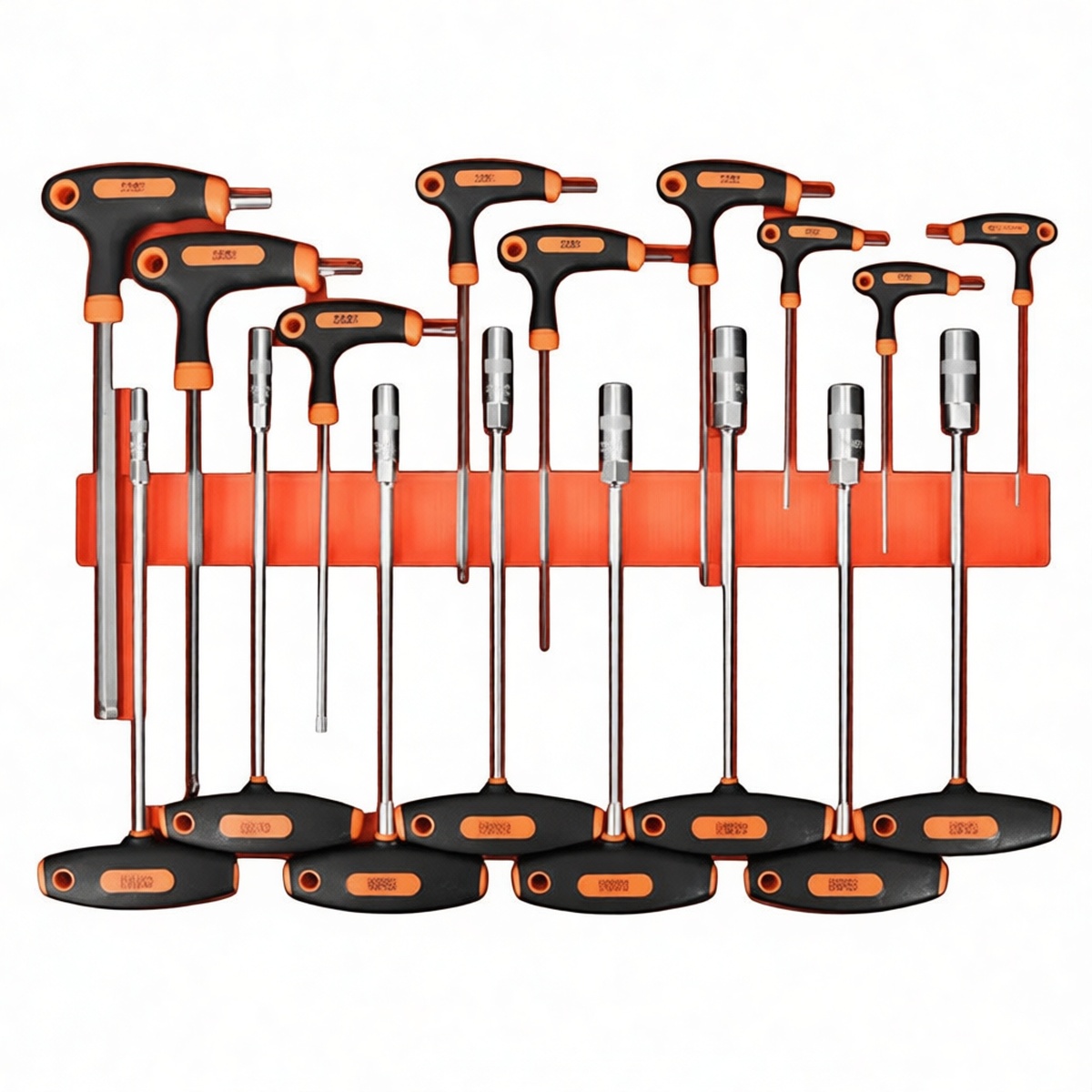 17-Piece 1 in Drive Socket Rail Holder, Chrome Vanadium Steel, 12 in Length