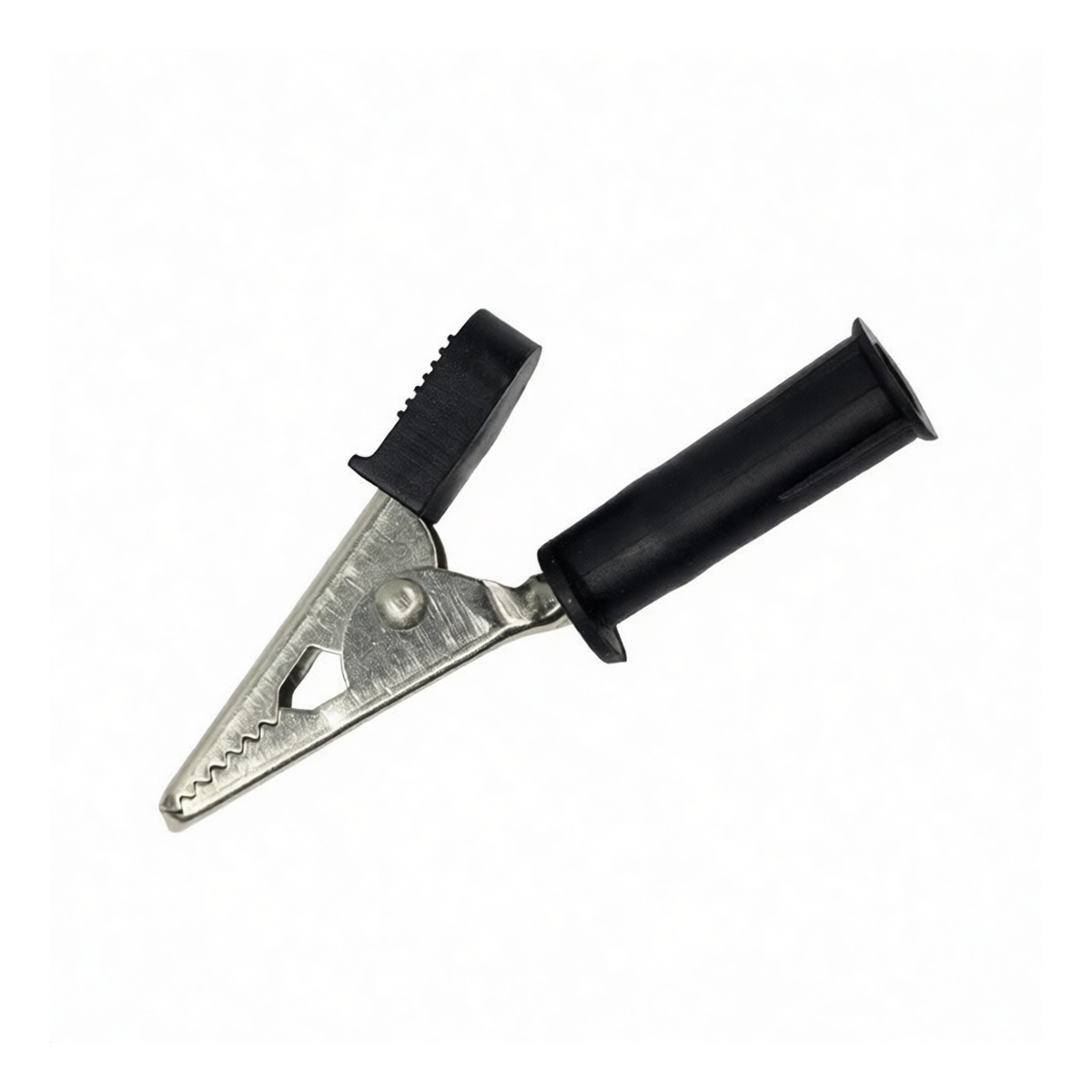 Copper Nickel-Plated Alligator Clip, 600V, 15A, Black, Pkg Qty 50