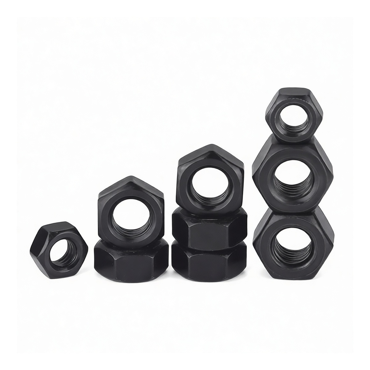 Grade 8 Carbon Steel Fine Thread Hex Nut, 1.417 in, Black Oxide, Pkg Qty 500