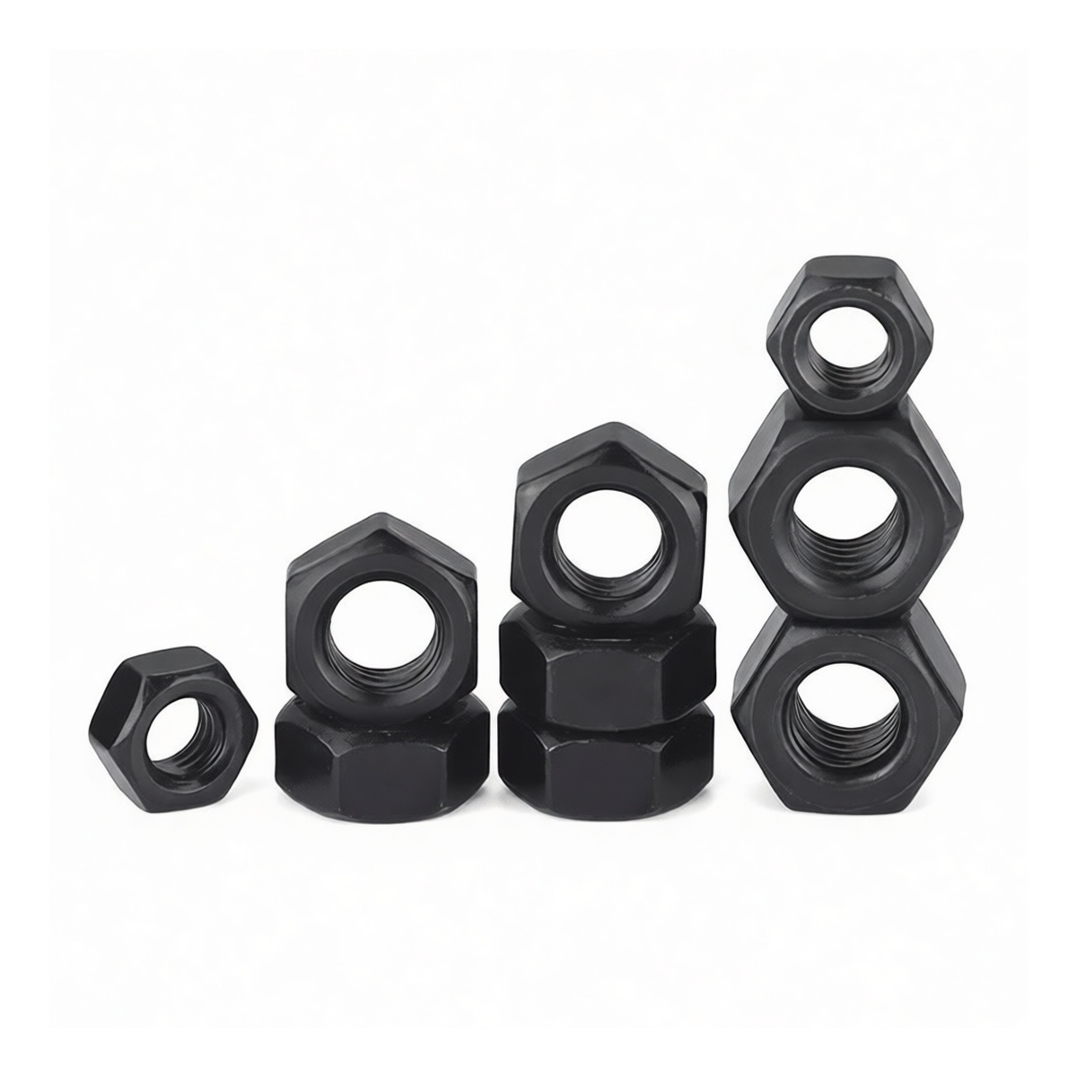 Grade 8 Carbon Steel Fine Thread Hex Nut, 7/8" Width, Black Oxide, Pkg Qty 250