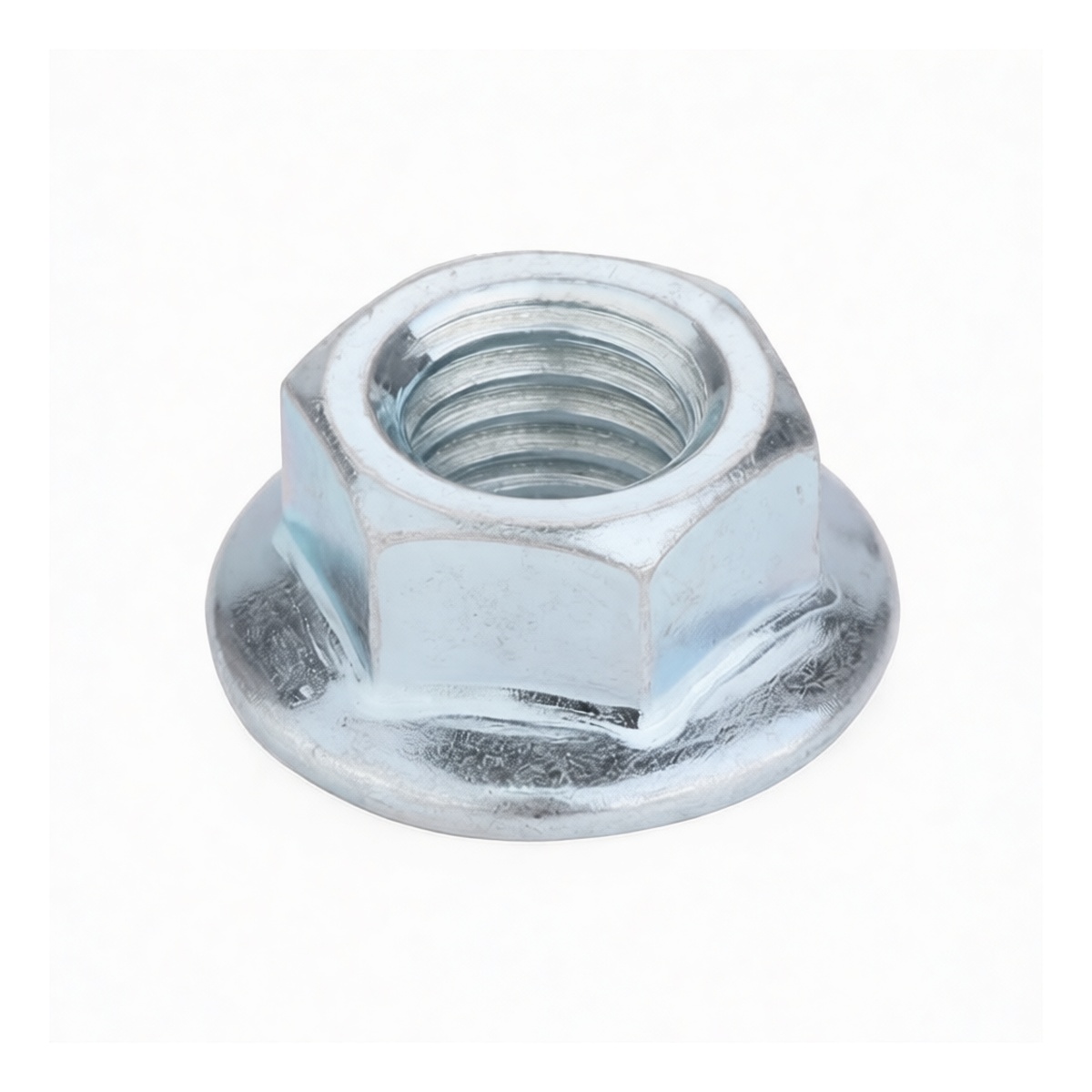 Grade 4 Carbon Steel M4 Hex Flange Nut, Zinc Plated, 0.236" Width, Pkg Qty 10000