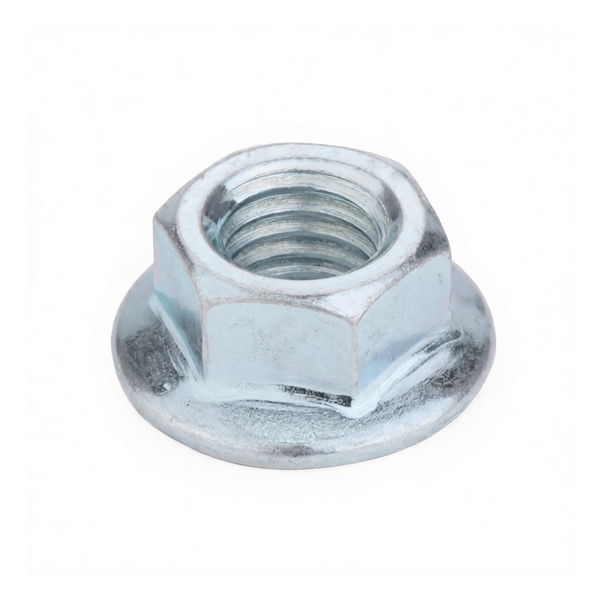 Grade 4 Carbon Steel Hex Flange Nut, 1/4"-20, Zinc Plated, Pkg Qty 1000
