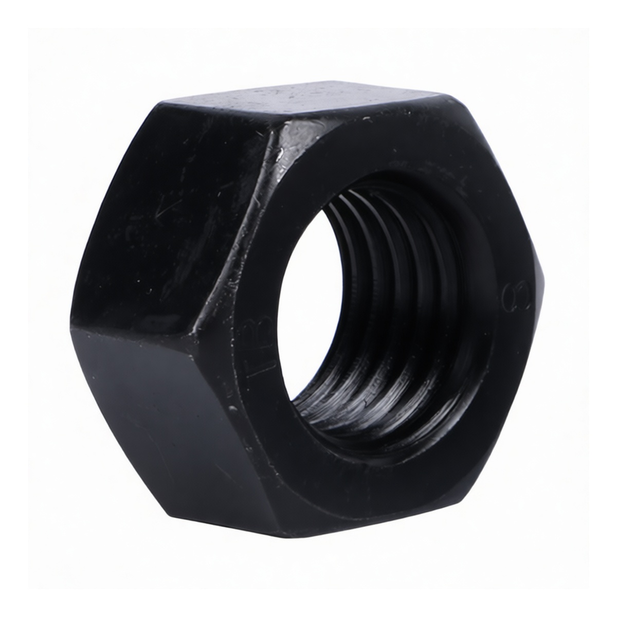 Grade 10 Carbon Steel Hex Nut, 1.181 in, Black Oxide, Pkg Qty 25