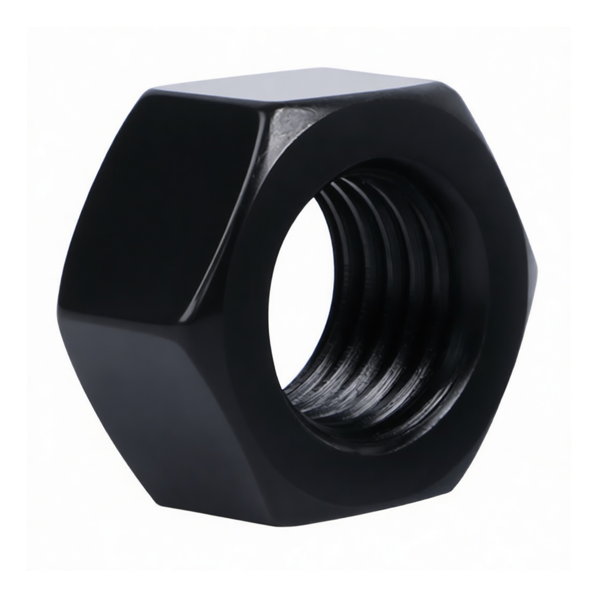 M42-2 Fine Thread Hex Nut, Grade 10 Carbon Steel, 1.654 in, Black Oxide, Pkg Qty 12