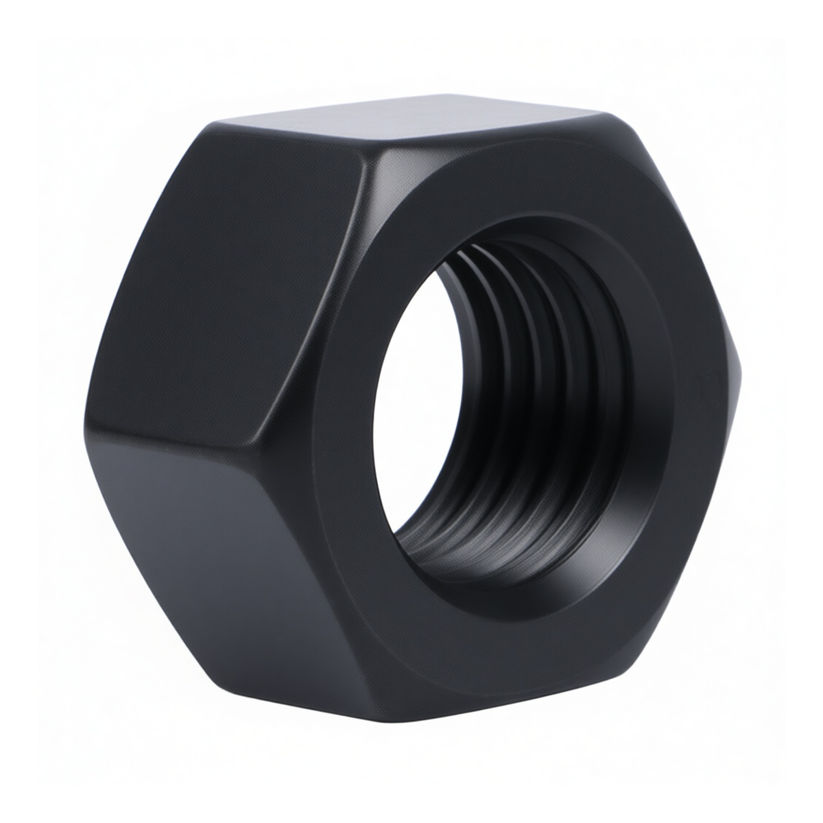 Grade 10 Carbon Steel M22 Hex Nut, Black Oxide, 1-7/16" Flats, Pkg Qty 100