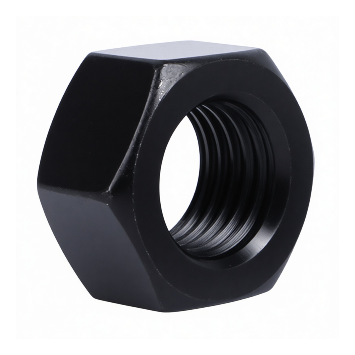 Grade 10 Carbon Steel M52 Hex Nut, 2.05 in Flats, Black Oxide, Pkg Qty 2