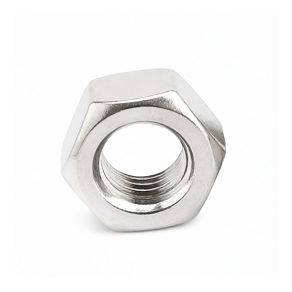 Stainless Steel 304 A2-70 Hex Nut, M22, 1.457 in, Plain, Pkg Qty 100