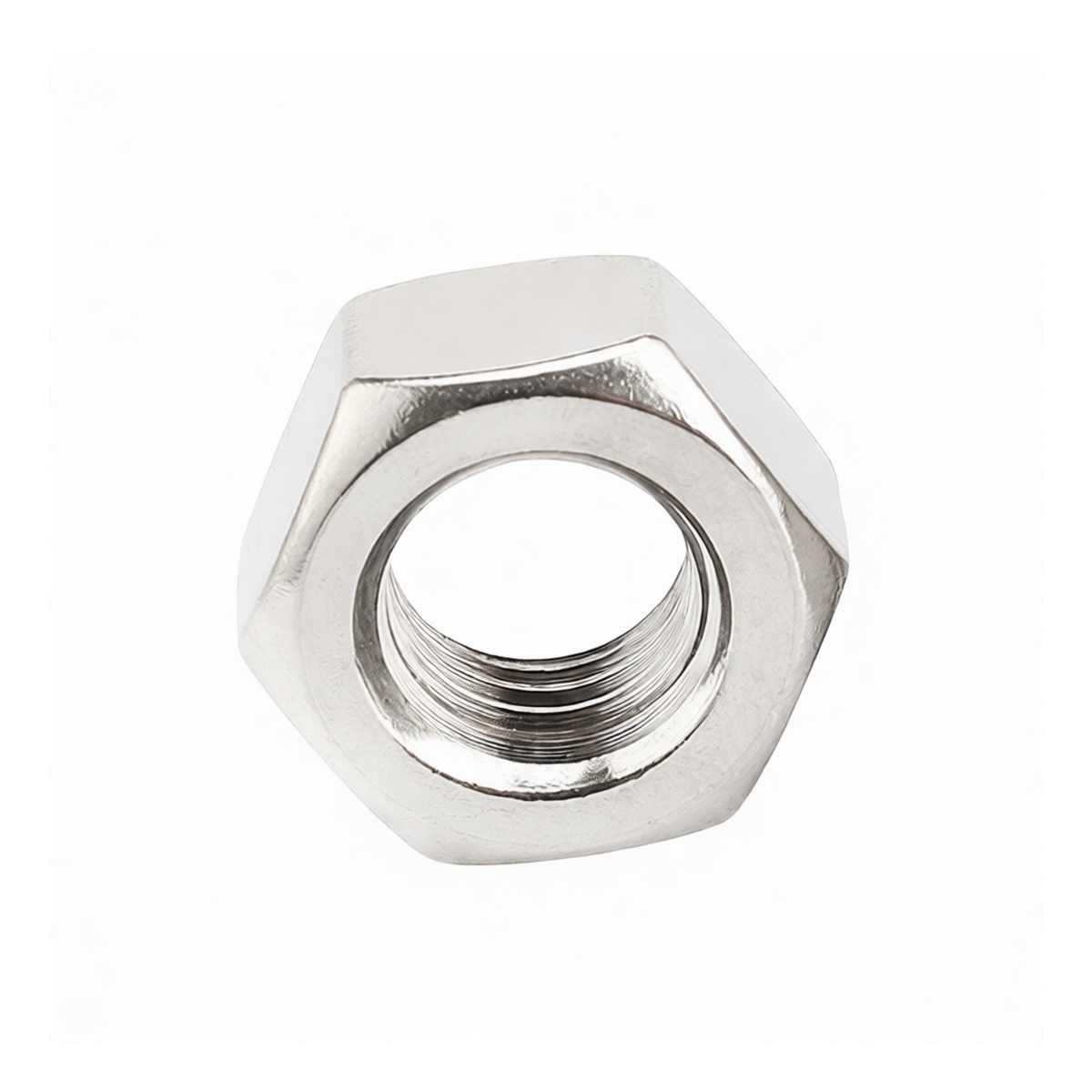 1.772" Hex Nut, Stainless Steel 304 A2-70, M45 Coarse Thread, Pkg Qty 6