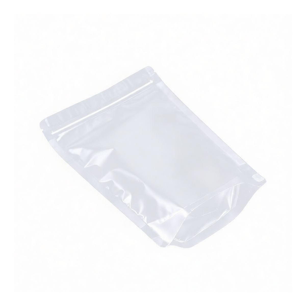 Frosted Clear Stand-Up Zipper Bag, PET/PE, 11.8x7.9 in, Retail, Pkg Qty 100