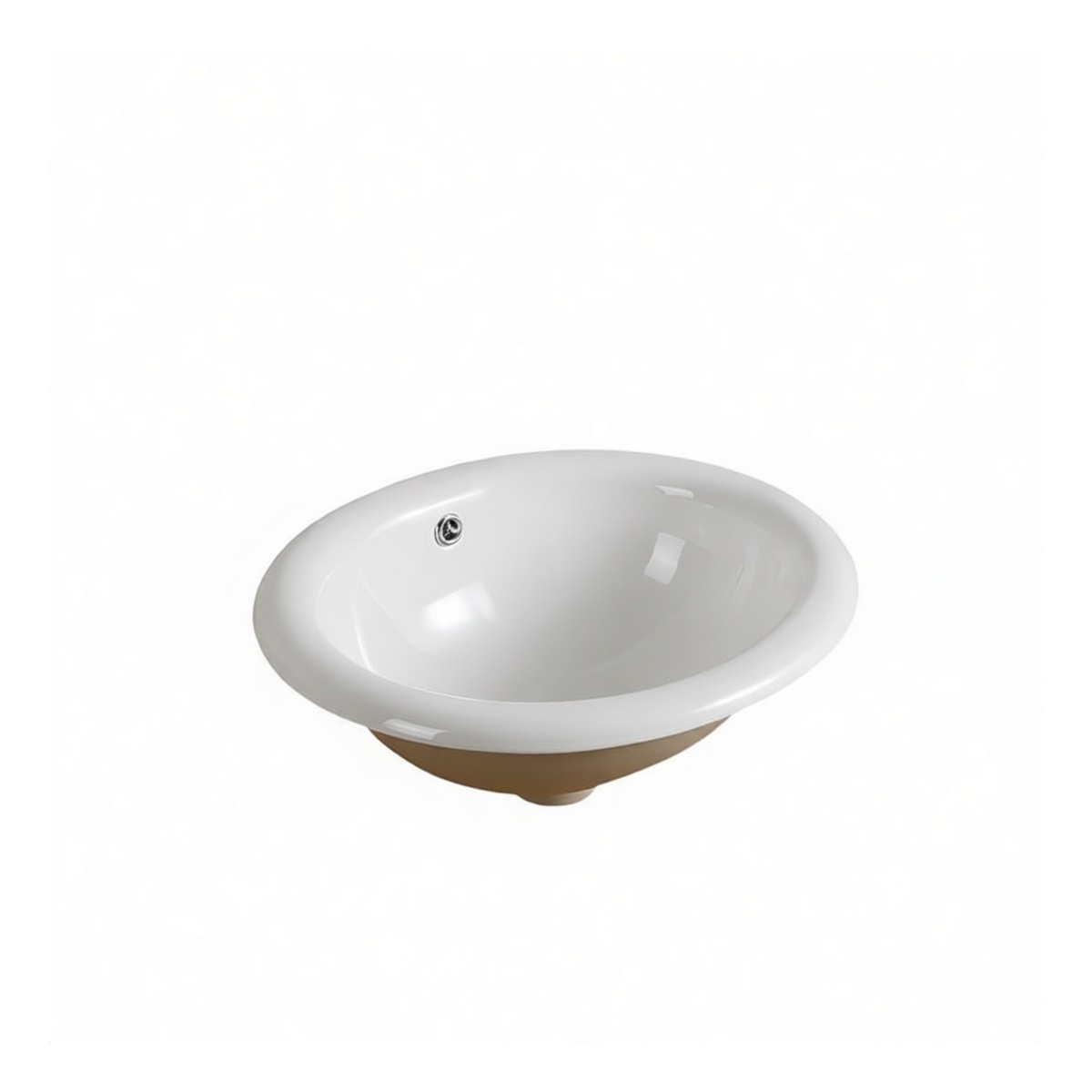 Ceramic Undermount Bathroom Sink, 18.1x15.0x7.3in, No Faucet Holes, Pkg Qty 2