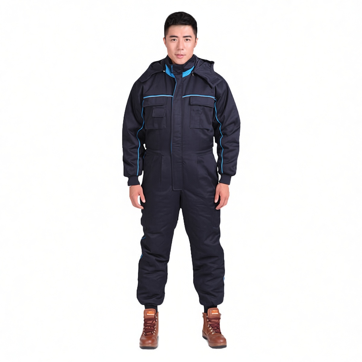 Navy Cotton Blend Coveralls 3XL Cold Weather Industrial PPE