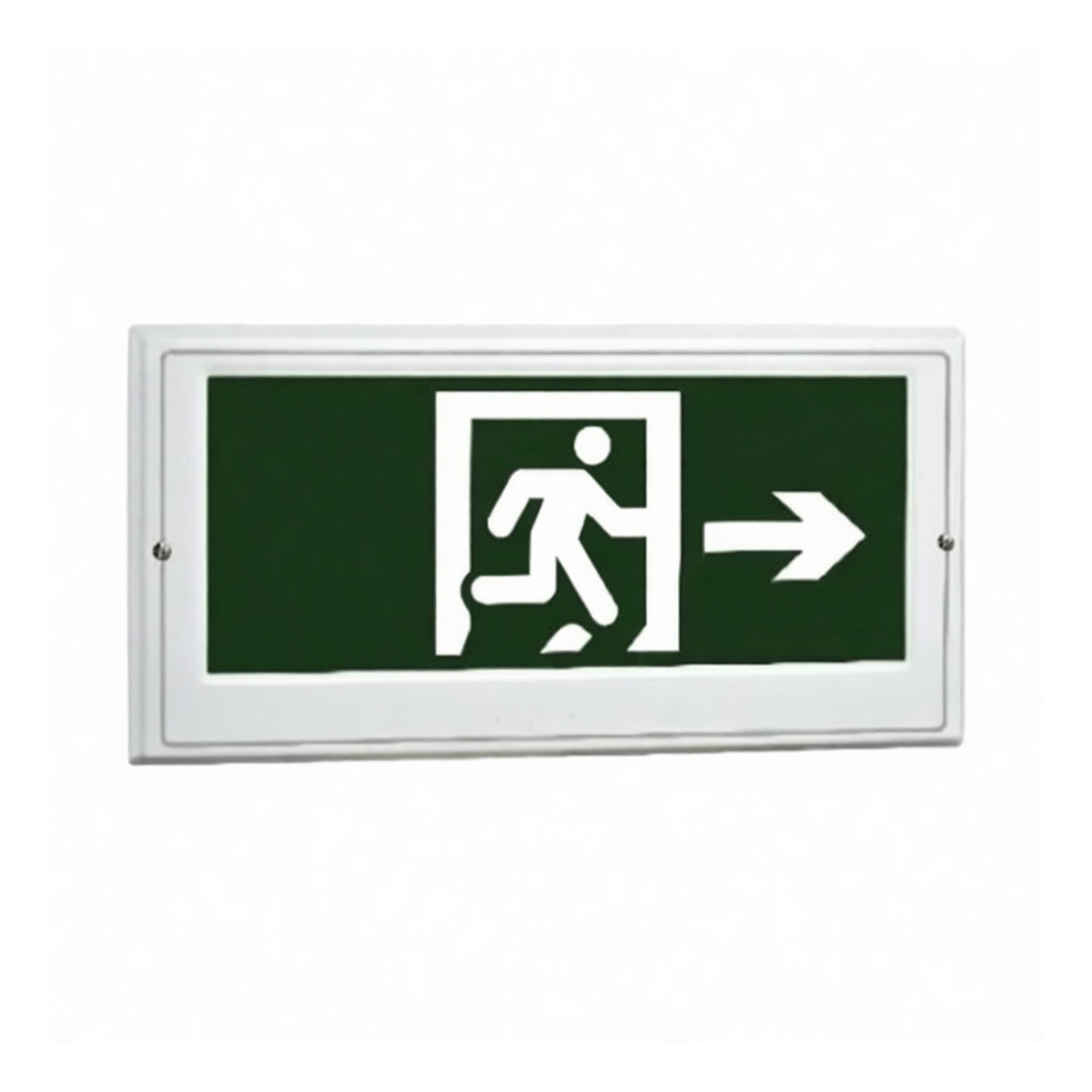 Recessed Fire Exit Sign 5W AC220V Steel Green Right Arrow, Pkg Qty 100