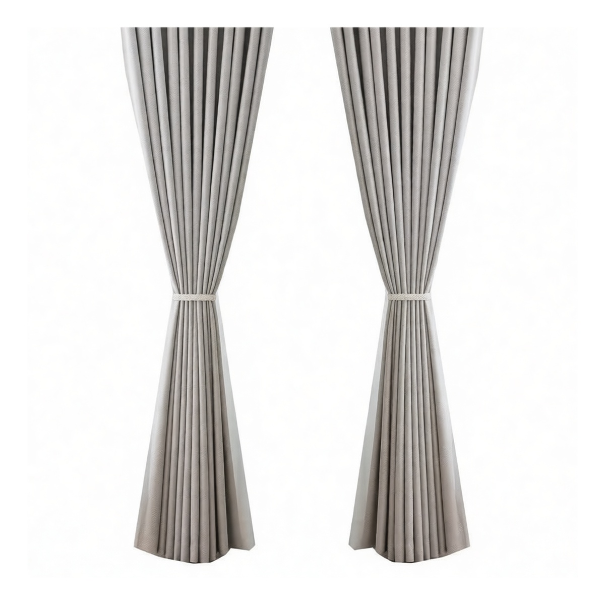 Heavy-Duty Polyester Curtain Panel, 39" x 39", Gray, Pkg Qty 2