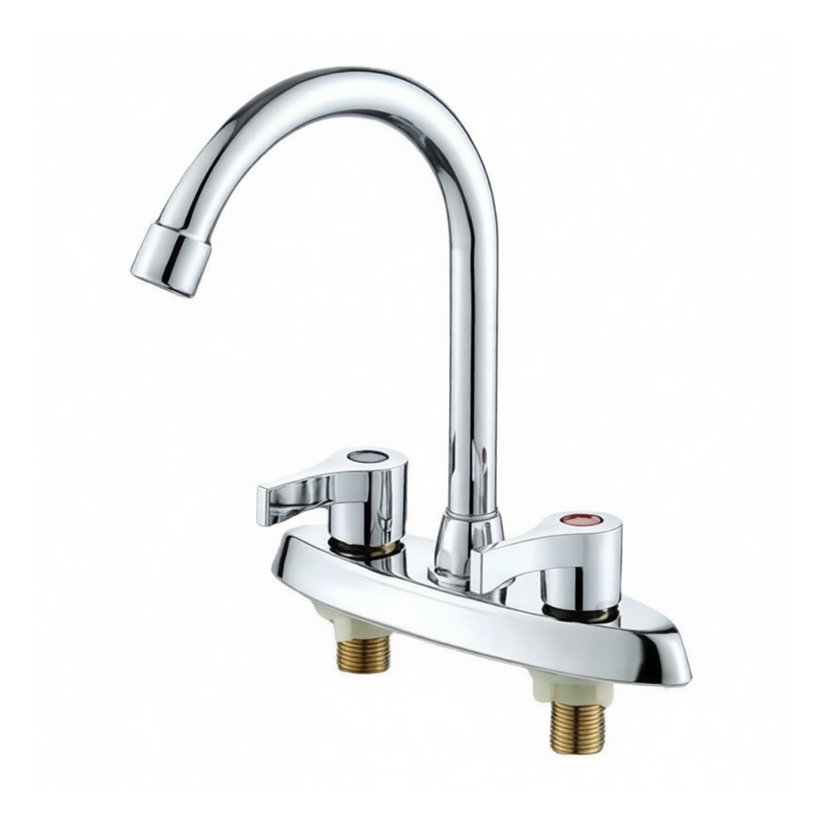 Copper Alloy Dual Hole Bathroom Sink Faucet, 6.3x8.7 in, Pkg Qty 2