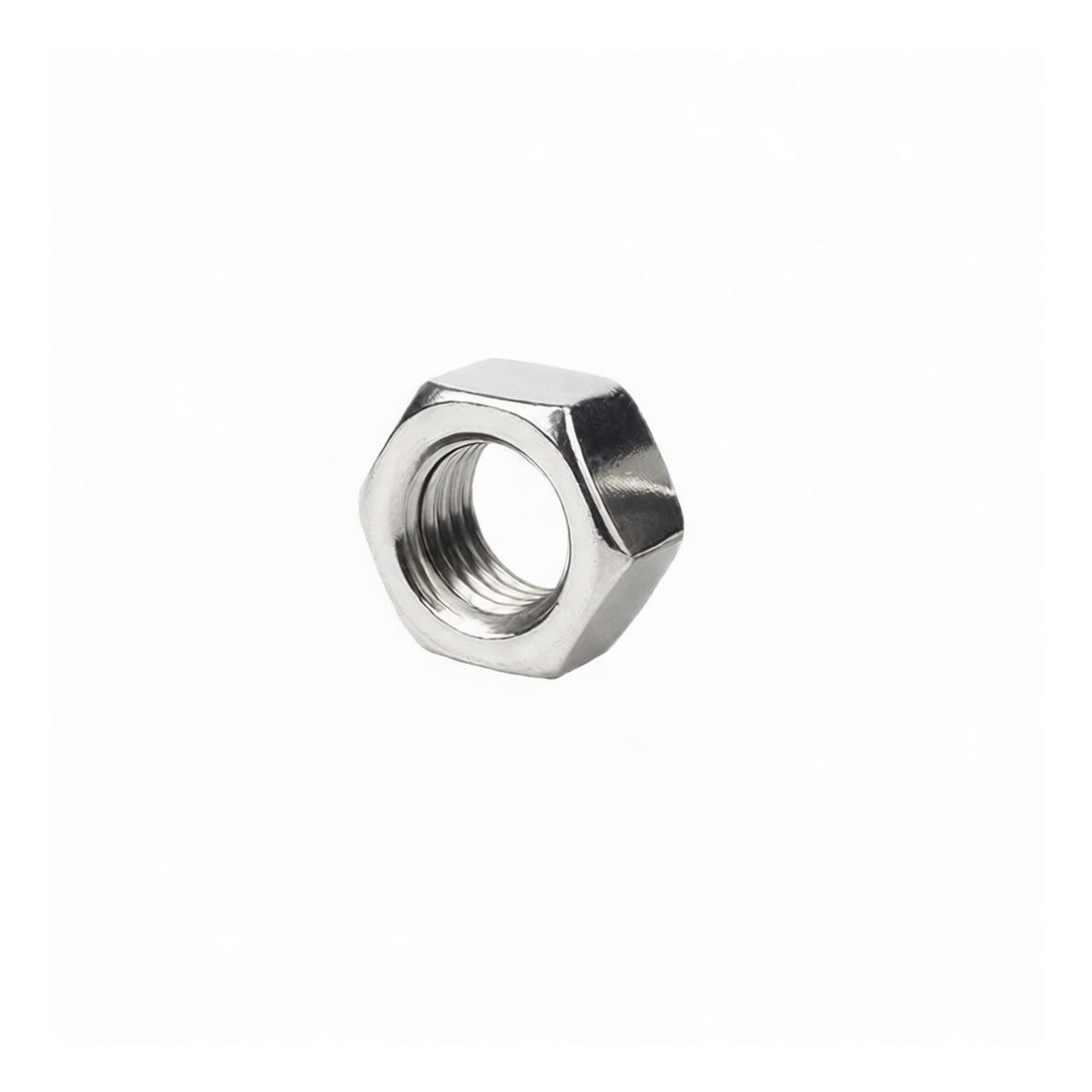 Left-Hand Thread M16 Hex Nut, 304 Stainless Steel, A2-70, 0.787" Flats, Pkg Qty 100