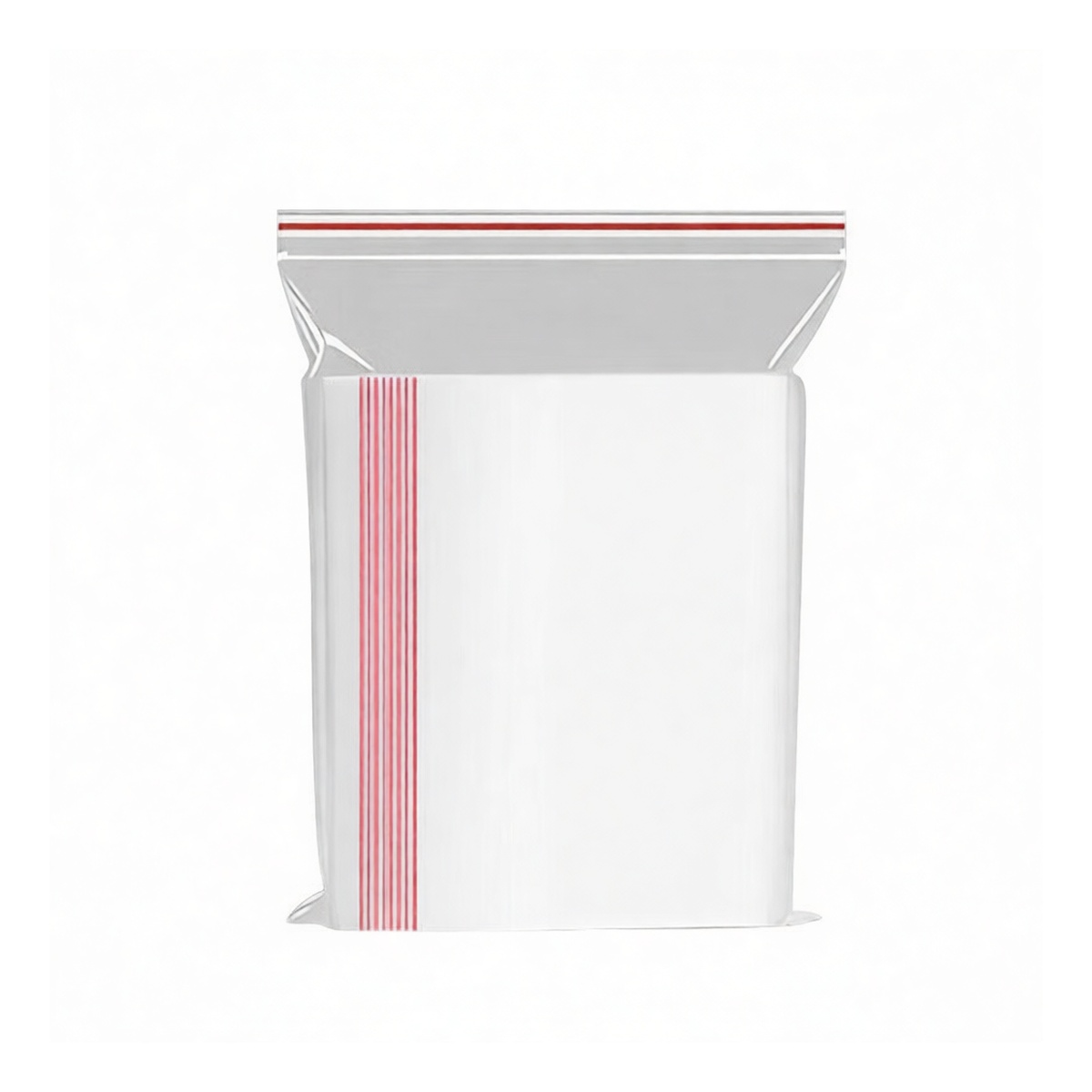 PE Reclosable Bag 9.45x13.78in Red Zipper Bulk Storage, Pkg Qty 100