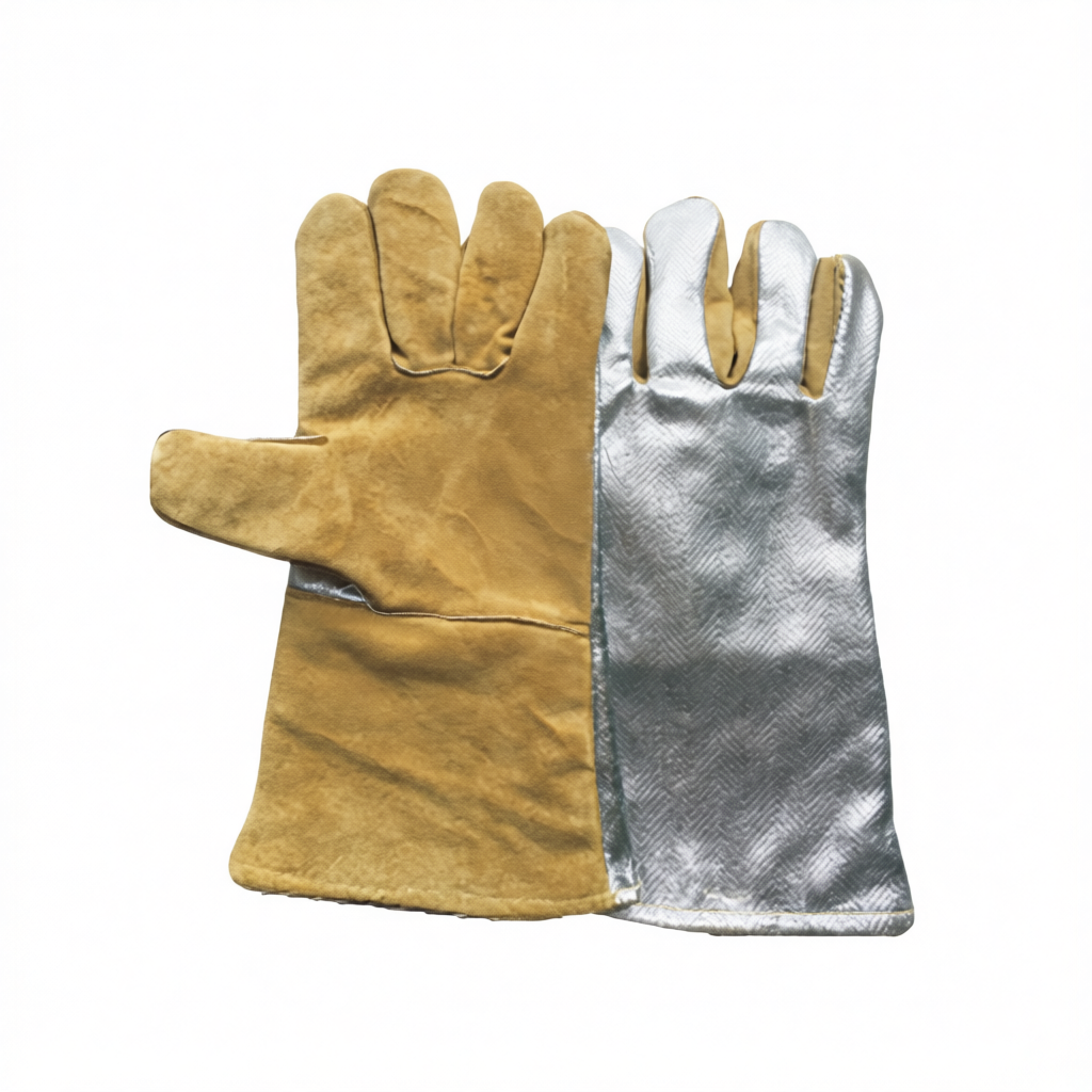 Aluminum Foil Heat-Resistant Gloves, XL Size, 14 Inches Long, Pkg Qty 2