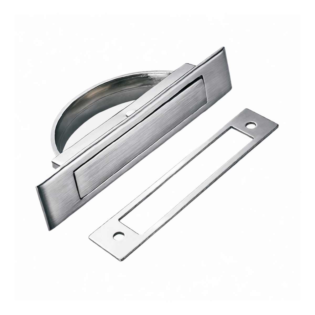 Zinc Alloy Brushed Silver Hand Knob, 3.35 in, 50 lbs Load, Pkg Qty 40